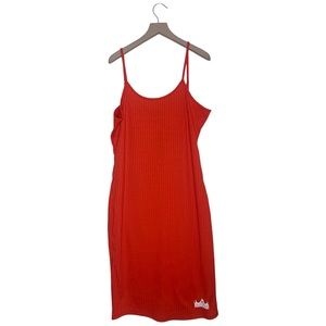 This Absolutely it 1X is Read shoestring strap long dress fit for a queen